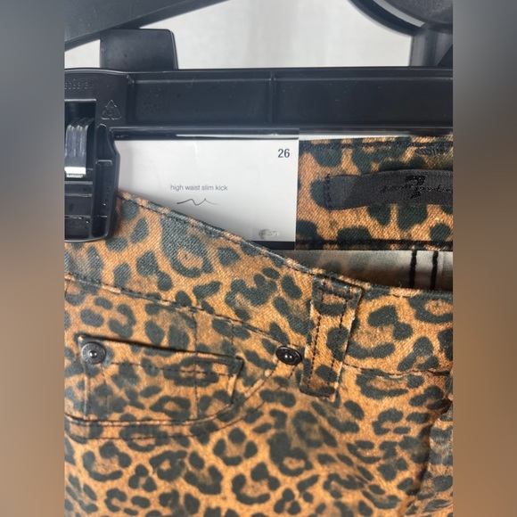 7 FOR ALL MANKIND Leopard Print High Waist Skinny Jeans size 26 NWT - Picture 9 of 15